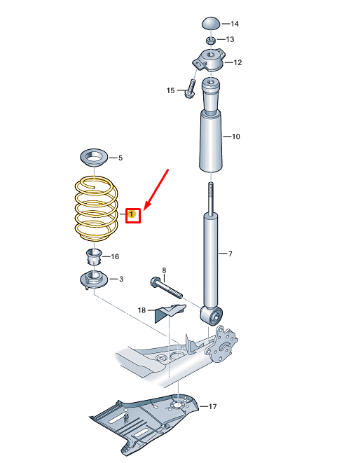 new audi a3 sportback 8y rear coil spring 5q0511115fm original