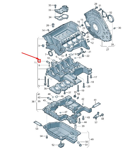 NEW VW TOUAREG 7P MK2 CRANKCASE HOUSING PIPE UNION 079103499H