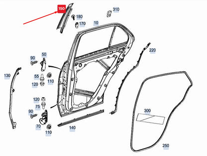 NEW MERCEDES-BENZ GLE W167 REAR RIGHT DOOR VERTICAL TRIM A1676903600 ORIGINAL