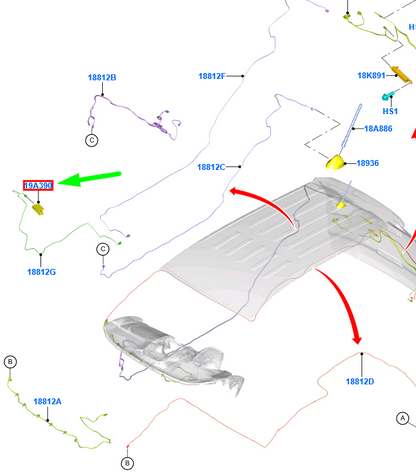 new ford ecosport mk2 bk aerial assy hs7t-19k351-aa 5416238 original