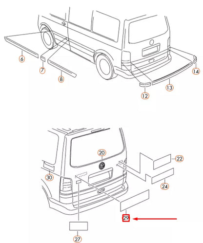 NEW VOLKSWAGEN TRANSPORTER T5 TRUNK LID BADGE LOGO 7E9853687739 ORIGINAL