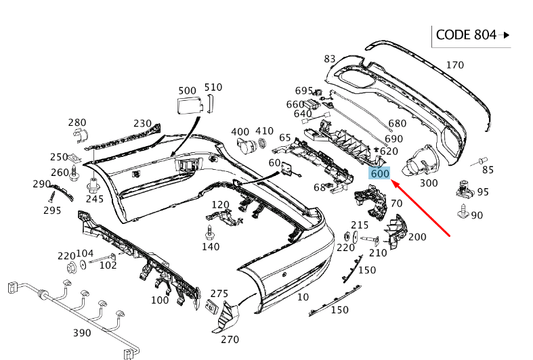 new mb e w212 rear bumper switching module bracket a2128050014 original