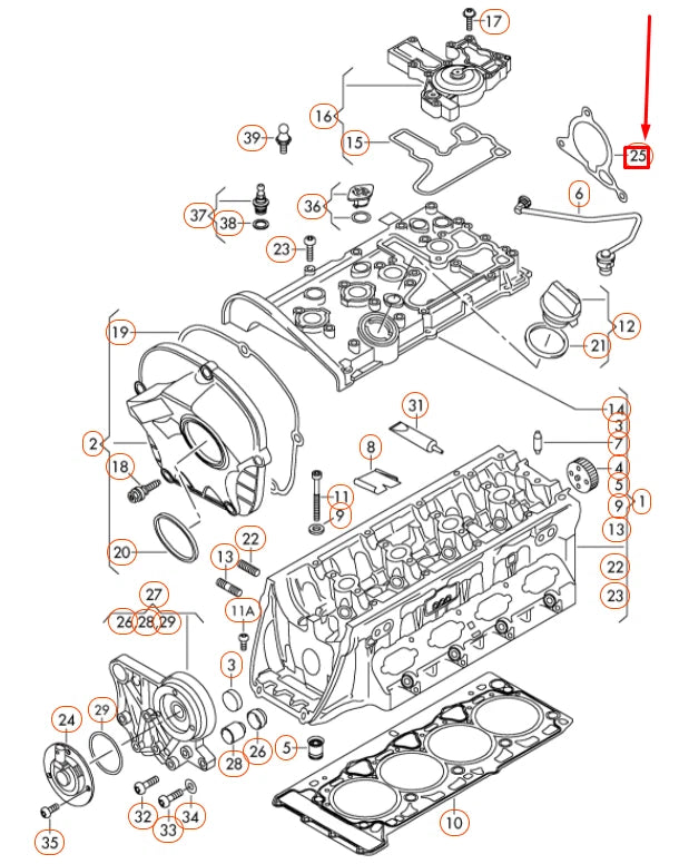 NEW AUDI A3 8P VACUUM PUMP GASKET 06H103121F ORIGINAL