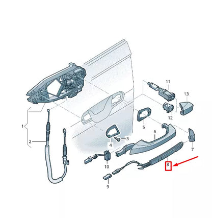 NEW AUDI Q8 4MN FRONT RIGHT DOOR HANDLE TOUCH SENSOR LHD 4N0927754 ORIGINAL