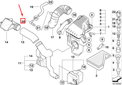 new mini cabrio r52 engine air intake hose adapter 13721174283 1174283 original