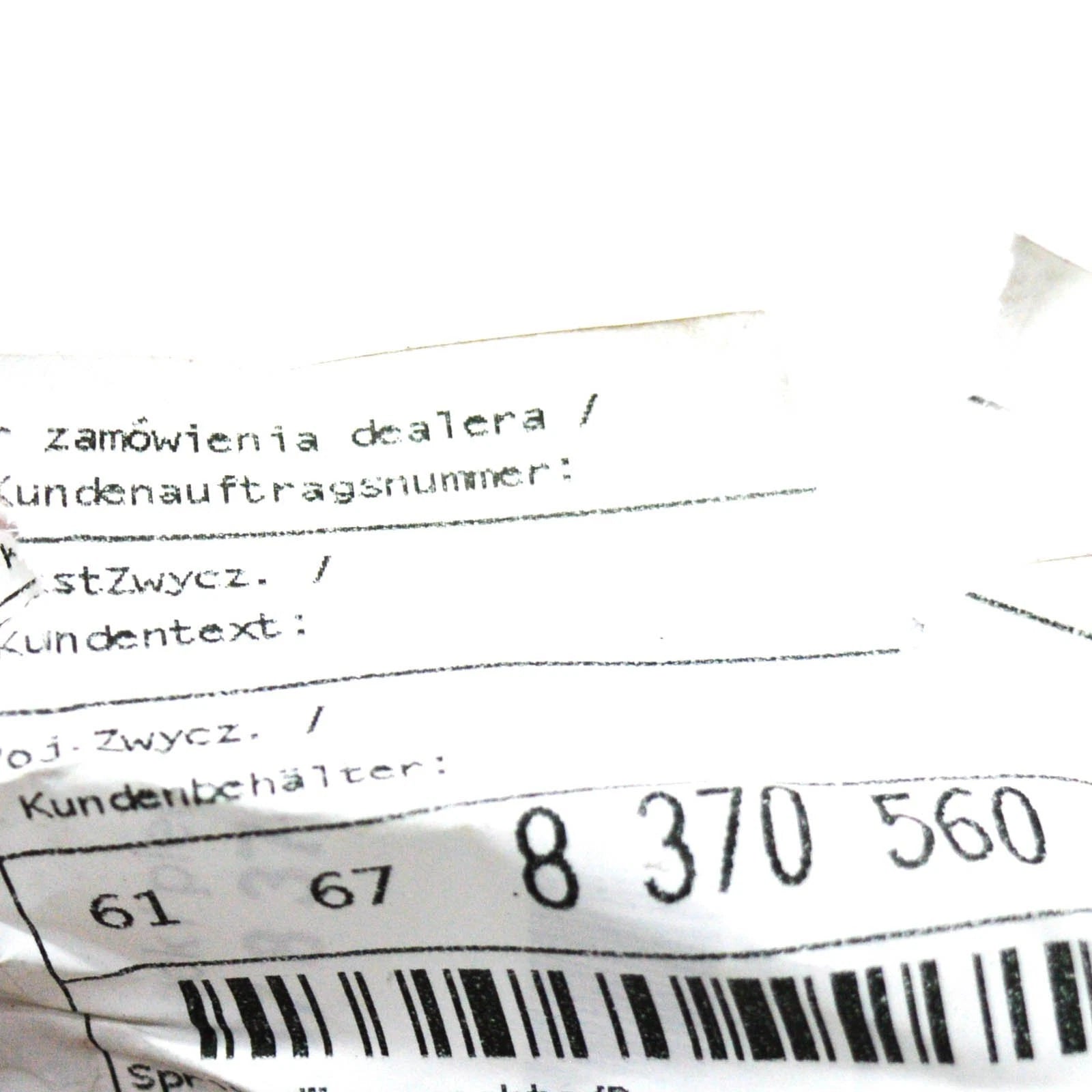 NEW BMW 7 E38 HEADLIGHT WASHER NOZZLE RIGHT 61678370560 ORIGINAL