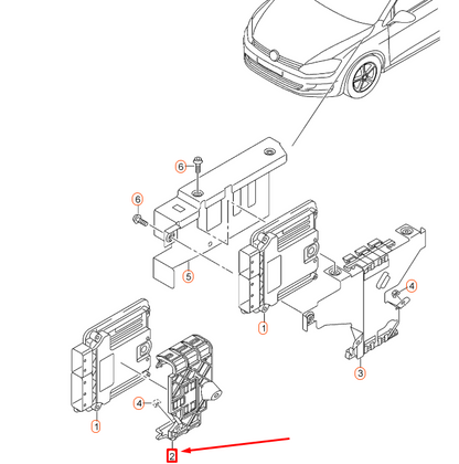 NEW VOLKSWAGEN GOLF MK7 ENGINE CONTROL UNIT RETAINER HOLDER 5Q0906507F ORIGINAL