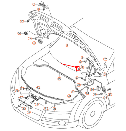 NEW AUDI TT 8J ENGINE HOOD GAS FILLED STRUT 8J0823359C ORIGINAL