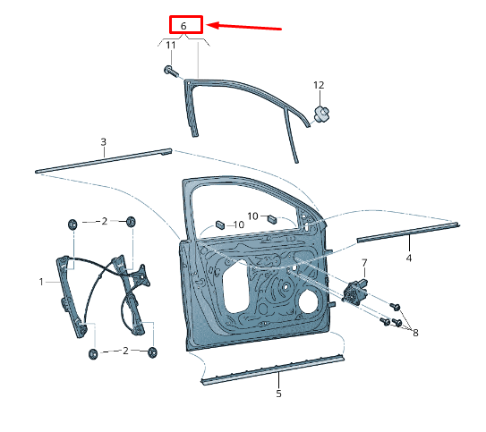new skoda rapid nh front right sliding window guide 5ja837432e original