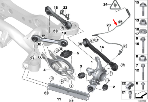 new bmw 1 e81 rear right abs sensor 34526762466 original