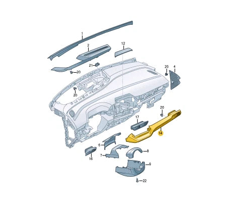 NEW VOLKSWAGEN ID.4 E21 RHD LEFT SIDE DASH PANEL TRIM 11C858415AAXRT ORIGINAL
