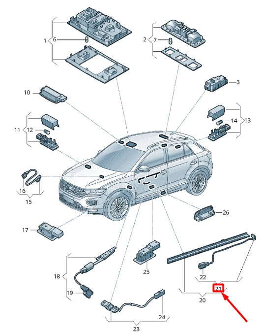 NEW VOLKSWAGEN T-ROC A11 LED MODULE LIGHTNING 2GA927103