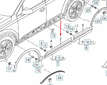 NEW AUDI Q7 4M FRONT RIGHT DOOR MOLDING TRIM 4M0853960MGRU ORIGINAL