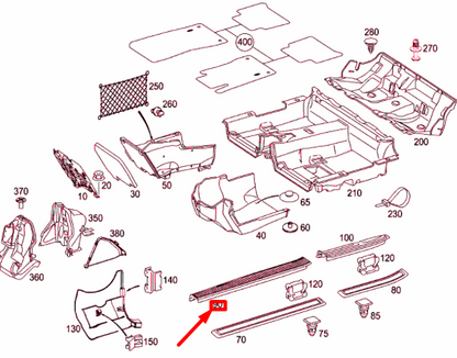 NEW MERCEDES-BENZ E W211 FRONT LEFT INNER DOOR SILL TRIM A21168051357F64