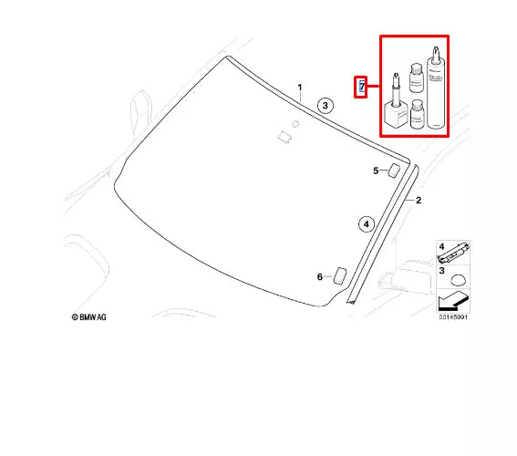 NEW BMW X3 E83 WINDOW GLASS GRAZING KIT 83192289285 ORIGINAL