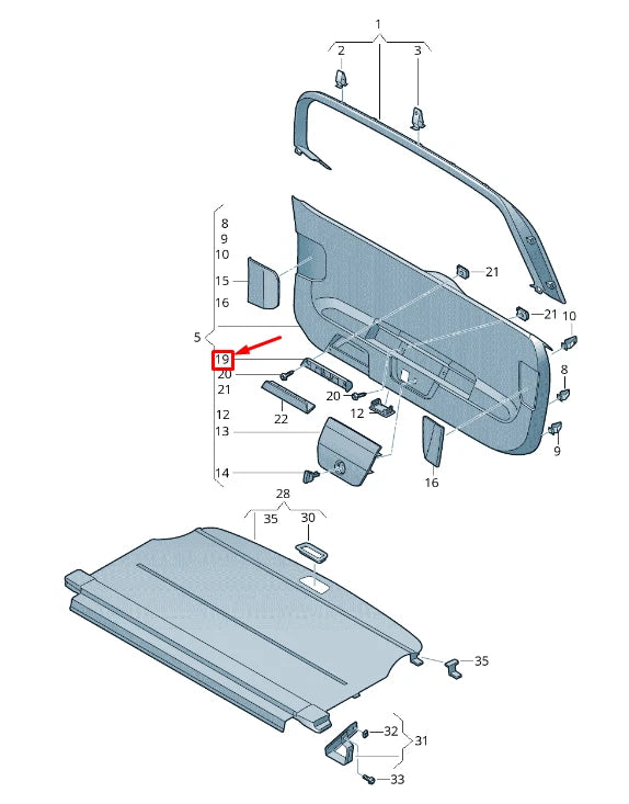 NEW VW PASSAT B8 3G REAR LID PANEL HANDLE 3G986262982V