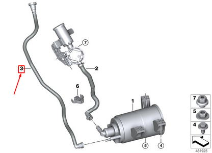 new bmw x3 g01 activated charcoal filter breather line 16137404091 original