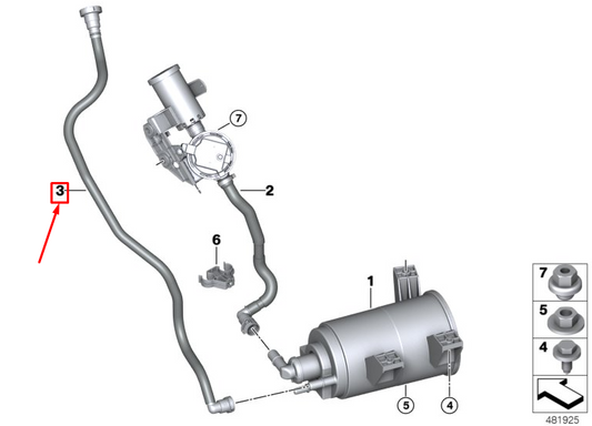 new bmw x3 g01 activated charcoal filter breather line 16137404091 original