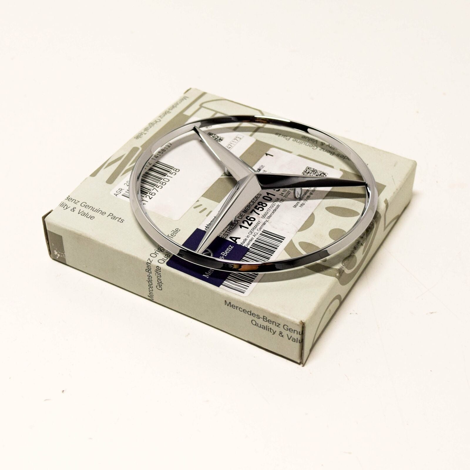 NEW MERCEDES BENZ S-CLASS W126 REAR TRUNK BOOT BADGE EMBLEM A1267580158 ORIGINAL