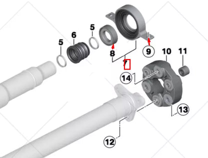 NEW BMW 1 E88 PROPSHAFT CENTER BEARING 26128615622 ORIGINAL