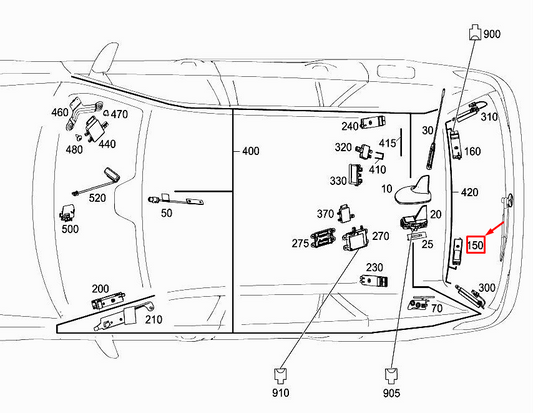 new mercedes-benz e w212 top left bootlid antenna amplifier a2129053506 original