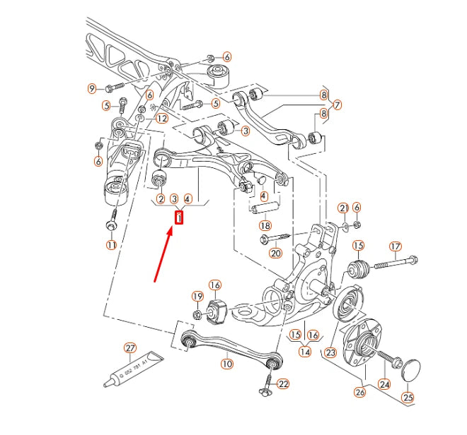 NEW AUDI A6 C7 REAR RIGHT LOWER CONTROL ARM 8R0505312F ORIGINAL