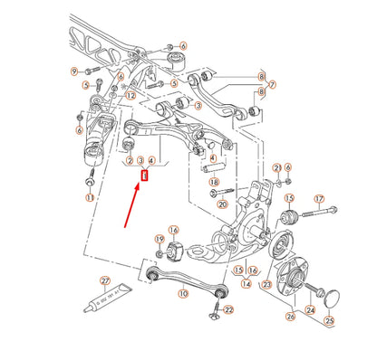 NEW AUDI A6 C7 REAR RIGHT LOWER CONTROL ARM 8R0505312F ORIGINAL
