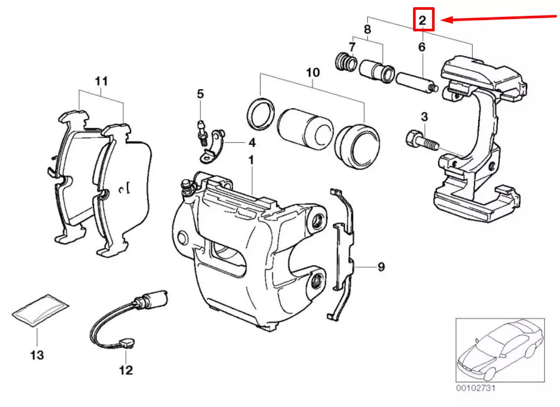 NEW BMW 3 E46 FRONT BRAKE PAD CALLIPER CARRIER 34106765880 6765880 ORIGINAL