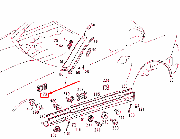 new mercedes-benz slk r170 front fender snap fastener a0029883881 original