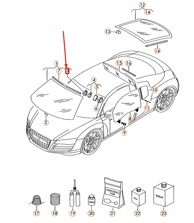 NEW AUDI R8 MK1 42 INTERIOR MIRROR RETAINING PLATE 8N7845543 ORIGINAL
