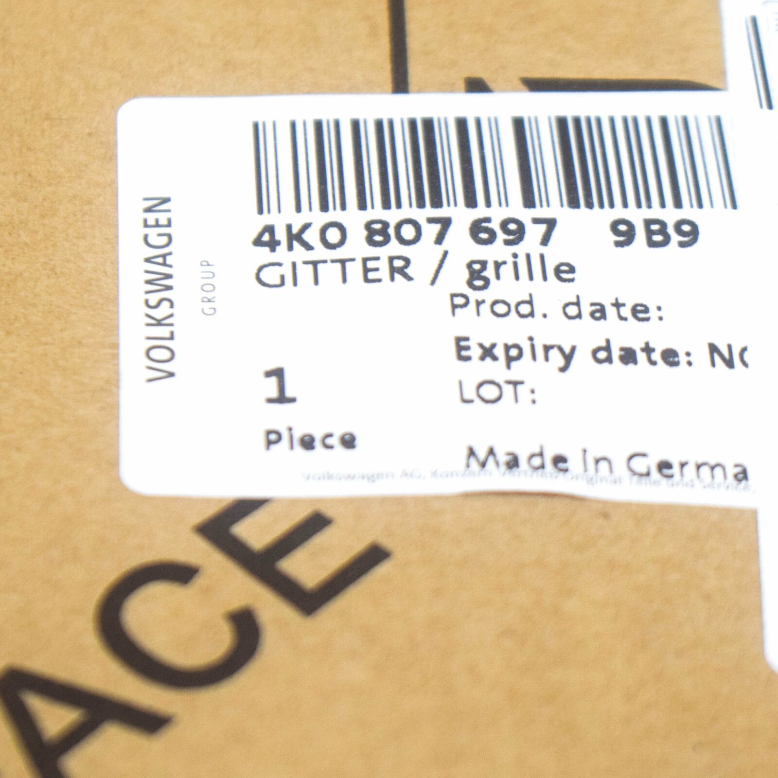 NEW AUDI A6 C8 FRONT LEFT BUMPER LOWER INNER GRILLE 4K08076979B9 ORIGINAL