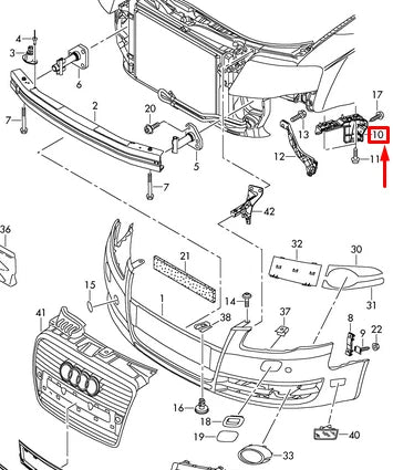NEW AUDI A4 AVANT B7 FRONT BUMPER LEFT BRACKET 8E0807283E ORIGINAL