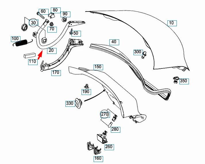 NEW MERCEDES-BENZ CLA COUPE C117 RIGHT TAILGATE HINGE A1177500228