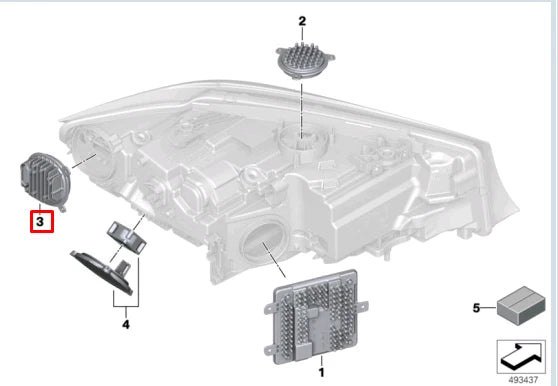 NEW BMW 3 G20 LEFT TURN SIGNAL CONTROL UNIT 63118737143