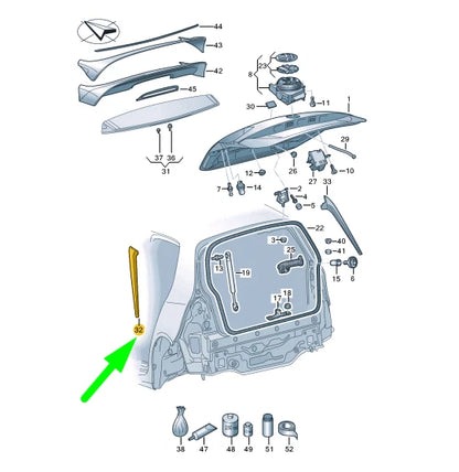 NEW VOLKSWAGEN GOLF MK7 REAR LID LEFT SPOILER 5G6805945E041