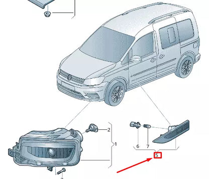 NEW VW CADDY 2K MK3 FRONT LEFT FENDER TURN SIGNAL INDICATOR 2K5949101A ORIGINAL