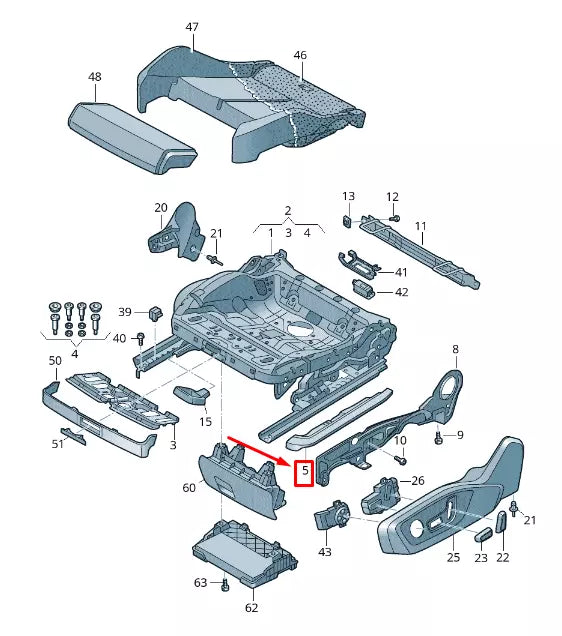 NEW AUDI E-TRON GEN FRONT LEFT SEAT TRIM 4K08814574PK
