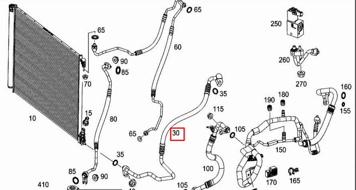 NEW MERCEDES-BENZ GLC C253 A/C AIR CONDITIONING HOSE PIPE A2538302500 ORIGINAL