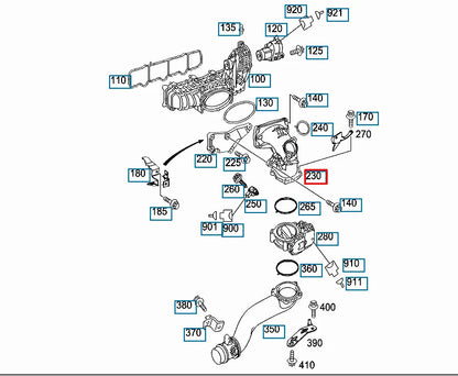 NEW MERCEDES-BENZ GLE W166 INTAKE MANIFOLD BOOST PIPE A6510900328 ORIGINAL