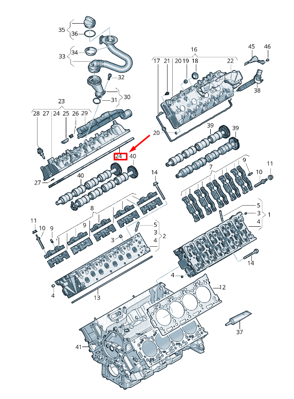 new audi q8 4mn cylinder head cover gasket 057103484d original