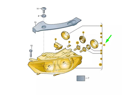 NEW VW SCIROCCO MK3 FRONT RIGHT HEADLIGHT LHD 1K8941006Q ORIGINAL