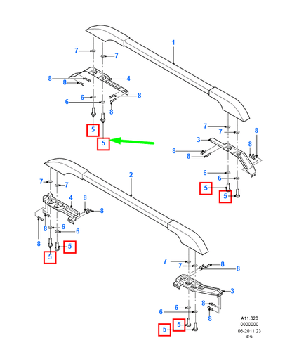 new ford ranger mk2 roof rack bolt 1543511 6m3j-00812-bb original