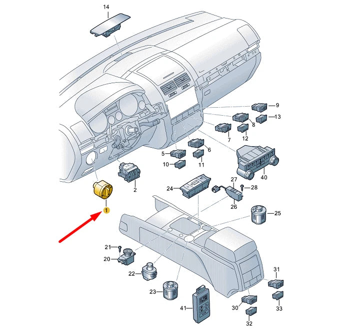 NEW VW TOUAREG 7L HEADLIGHT MULTI-FUNCTION SWITCH 7L6941431AG3X1 ORIGINAL