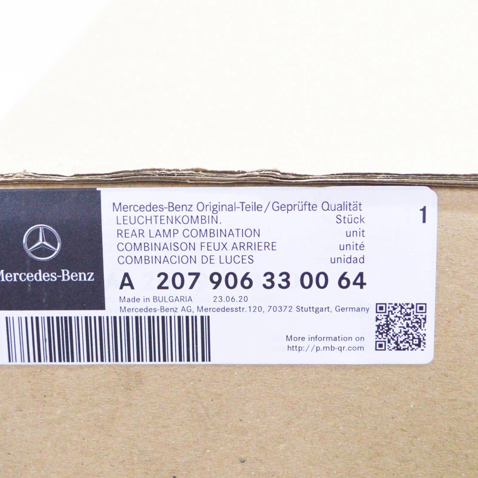 NEW MERCEDES-BENZ E-CLASS COUPE C207 REAR LEFT TAILLIGHT A207906330064 ORIGINAL