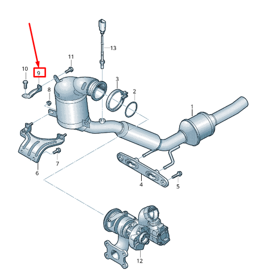 NEW VW TOURAN 5T EXHAUST SYSTEM RETAINER 5Q0253461BF ORIGINAL