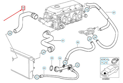 NEW BMW 3 COMPACT E36 COOLING SYSTEM WATER HOSE 11531716659 1716659 ORIGINAL