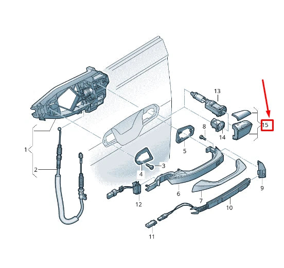 NEW AUDI A8 4N FRONT RIGHT EXTERIOR DOOR HANDLE COVER LHD 4N0837876AGRU
