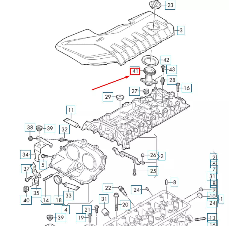 NEW AUDI A3 RS3 8V OIL FILLER NECK SUPPORT 07K103281C ORIGINAL