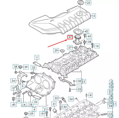 NEW AUDI A3 RS3 8V OIL FILLER NECK SUPPORT 07K103281C ORIGINAL