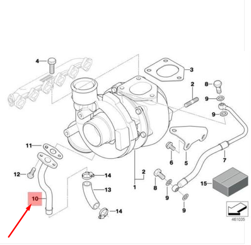 new bmw 5 e60 turbocharger return pipe 11427785856 7785856 original